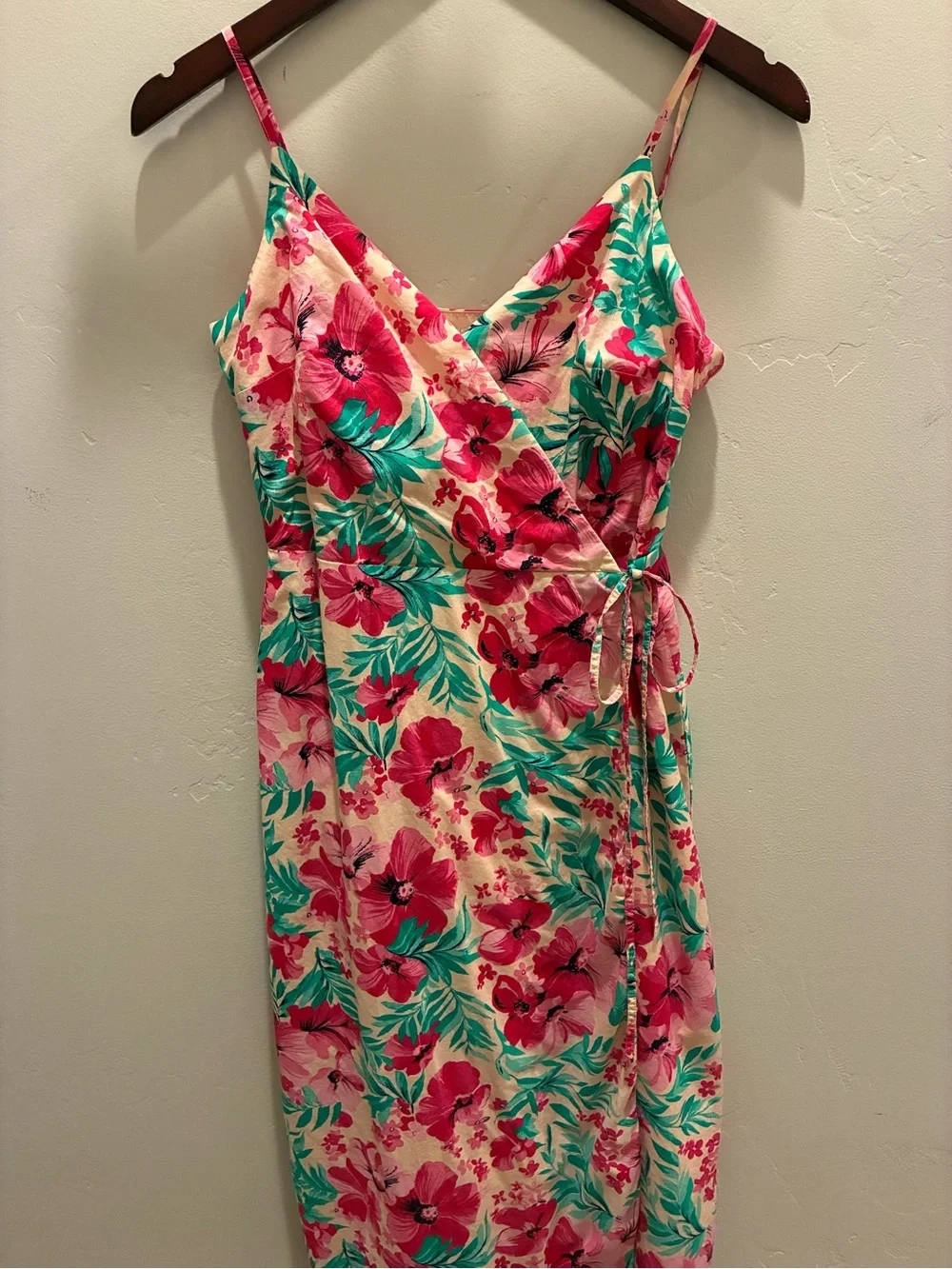 J.Crew Floral Wrap Sundress in Pink and Teal 100% cotton Size 2